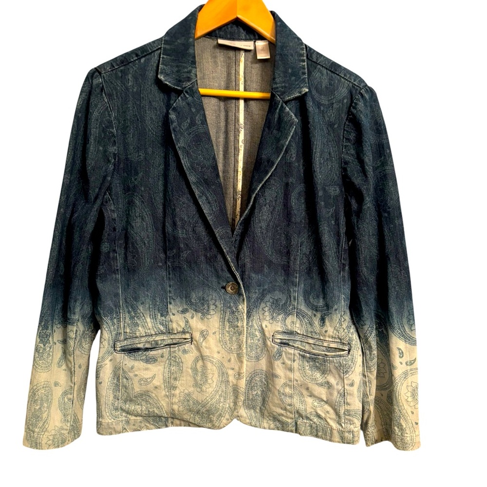 Chico’s platinum Denim Ombre Paisley size 2 / 12
